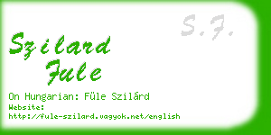 szilard fule business card