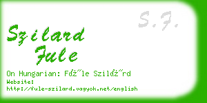 szilard fule business card